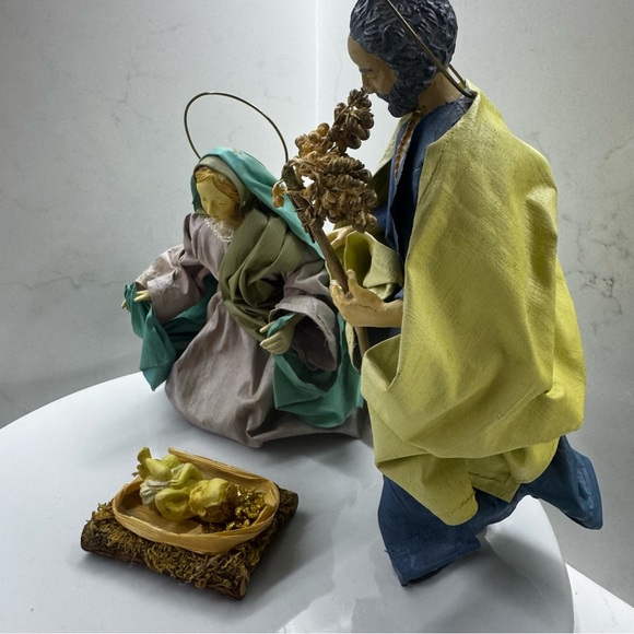 Vintage Midwest Imports Nativity Set Figure Papier-mâché - Joseph Mary Jesus 3pc - Picture 7 of 12